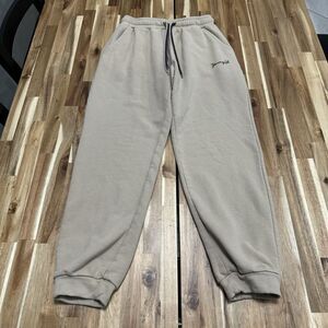 Youngla Sweatpants Womens S Beige Tapered Joggers Fleece Gym Training Athleisure